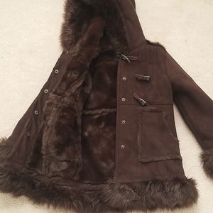 Gap fur lined suede coat